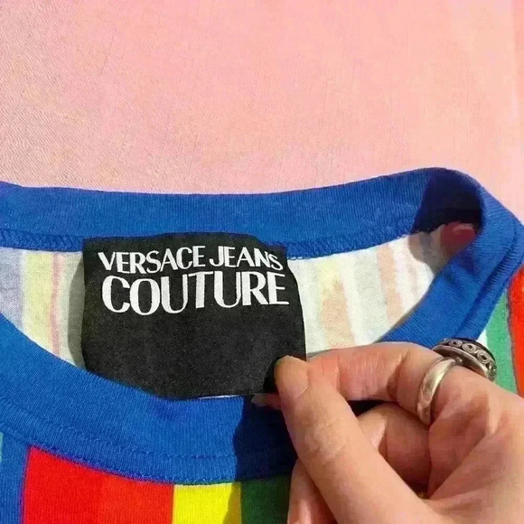 Versace Jeans Couture Pride Project Rainbow T Shirt Womens Size 6 - Picture 5 of 14